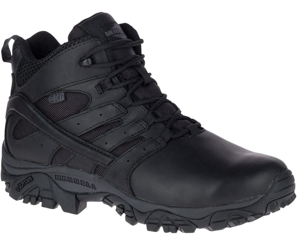 Merrell Boots Black - Moab 2 Mid Tactical Response Waterproof - Womens 24MXCFVJH